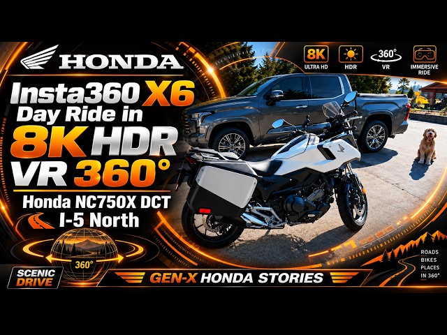 Insta360 X6 Day Ride in 8K 50FPS VR 360° | Honda NC750X DCT – I-5 North