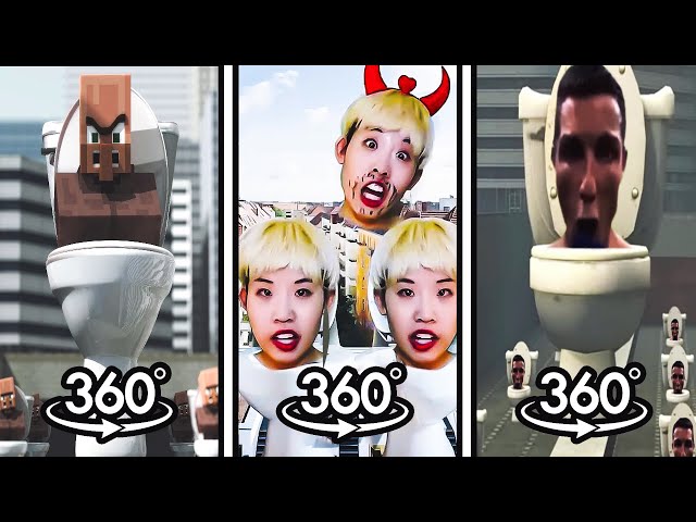 Skibidi Siuuu vs Skibidi Toilet Real Life  vs Skibidi Toilet Minecraft Villager | 360º VR (NEW)