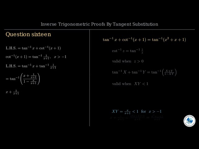 Class 12 Maths Chapter 9 | Inverse Trigonometric Proofs By Tangent