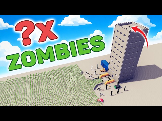 ⚠️ How Many ZOMBIES to Take Over SWAT's 10-STORY Building? - Totally Accurate Battle Simulator TABS