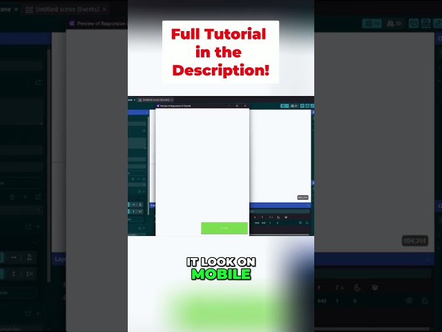 Adaptive Game UI: Simulate Mobile Screen Size #shorts #tutorial #gamedev #gdevelop #gdevelop5
