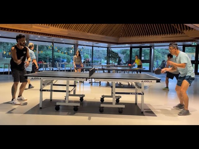 Table tennis practice session