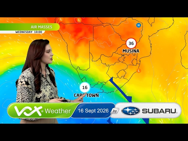 16 September 2026 | Vox Weather Forecast brought to you by Subaru Southern Africa