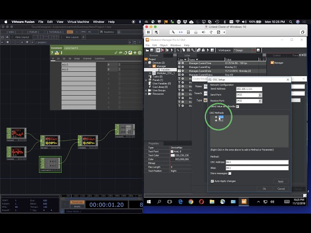 OSC connecting Medialon and TouchDesigner