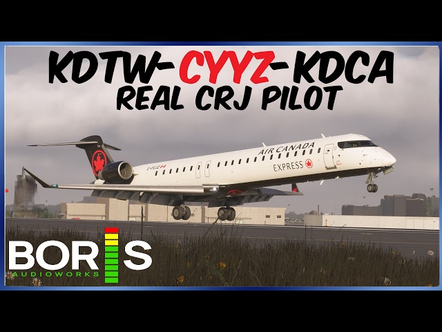 Real CRJ Pilot | MSFS | Aerosoft CRJ9 | DTW-YYZ_DCA| Tutorial #crj #vatsim #msfs2024