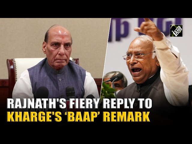 MUST WATCH: Rajnath Singh’s big reaction after Mallikarjun Kharge’s ‘Baap’ remark on PM Modi
