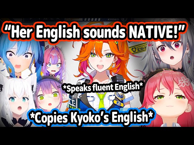 HoloGirls' Reaction To Kyoko Suddenly Speaking Native English Is Priceless【Hololive】