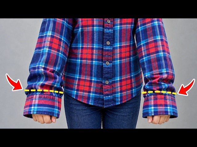 Shirt Sleeves Too Long? Fix Them Without A Sewing Machine!