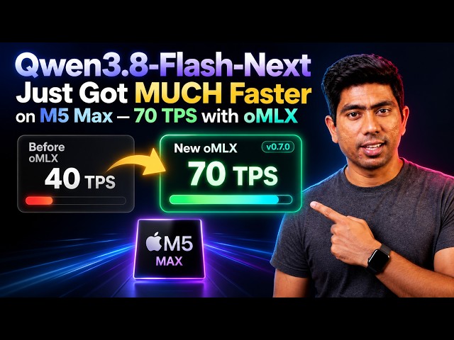 Qwen3.8-Flash-Next Just Got MUCH Faster on M5 Max — 70 TPS with oMLX