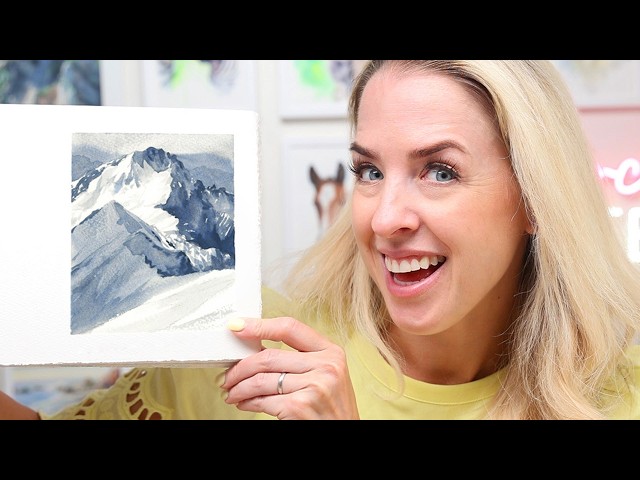 Paint This Mountain Scene With Just ONE Color! | Beginner Watercolor Tutorial