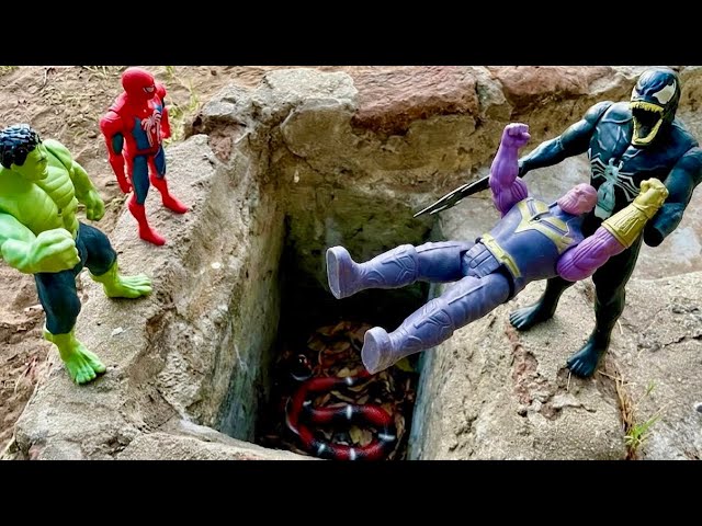 Venom and Hulk threw Thanos into the dark snake cave 🐍🕳️. Car cartoon Hulk vs Thanos