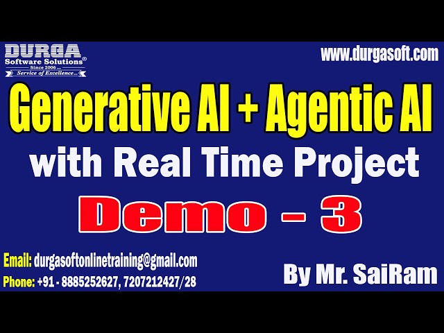 Generative AI + Agentic AI tutorials || Demo - 3 || by Mr. SaiRam On 17-09-2026 @9PM (IST)