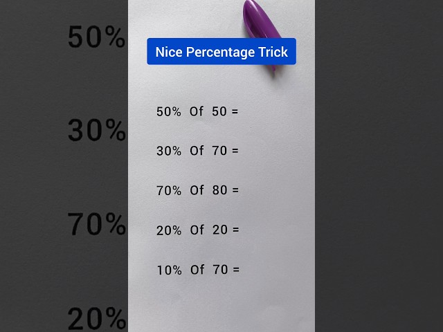 Nice Percentage Trick #mathematics #maths #shorts #percentage #mathstricks #ytshorts