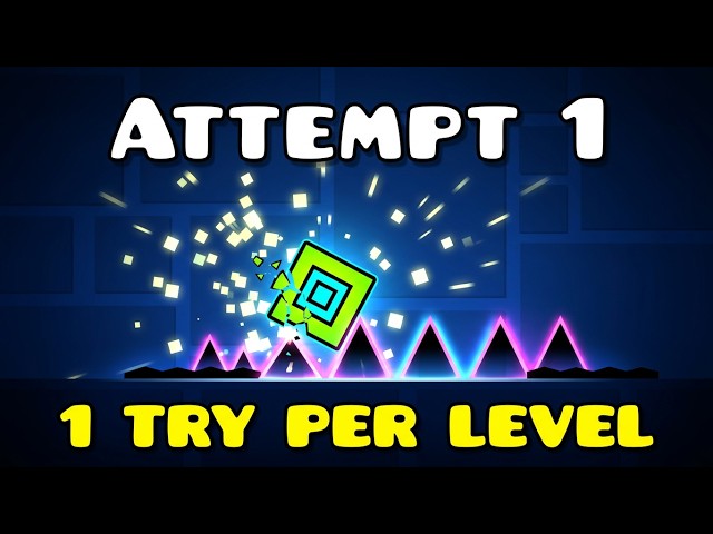 1 Try Per Level in Geometry Dash (Horrible Mistake)