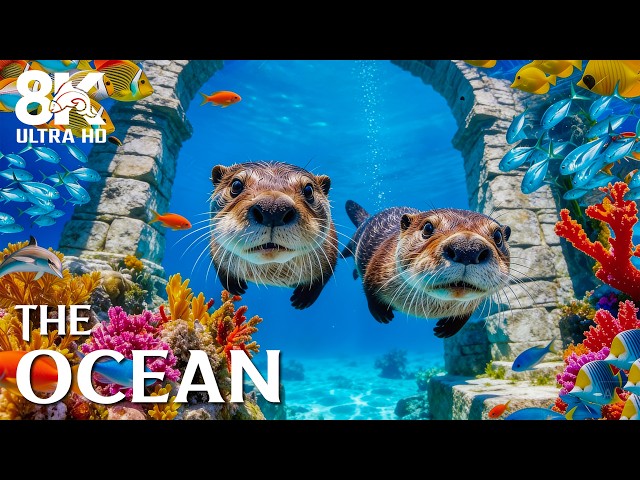 Peaceful Ocean Journey 8K | Vibrant Coral Reefs & Sea Animals with Gentle Ocean Sounds for Sleep