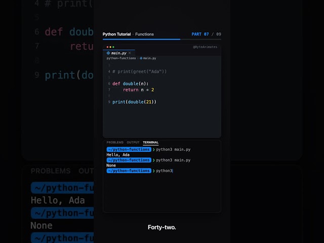 Python Tutorial, Part 7: Functions.
