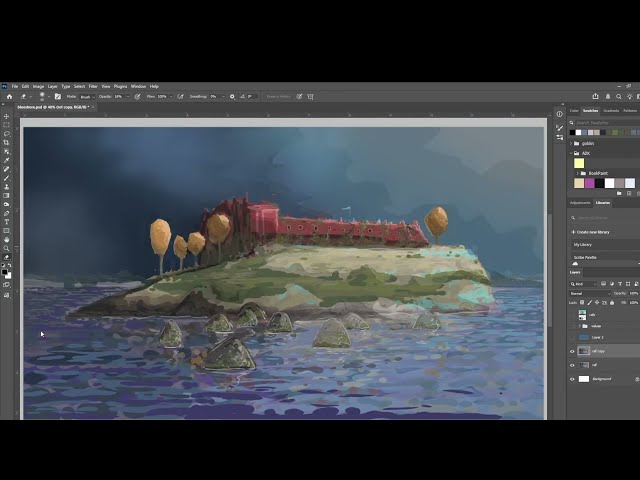 Creating an island painting from a map