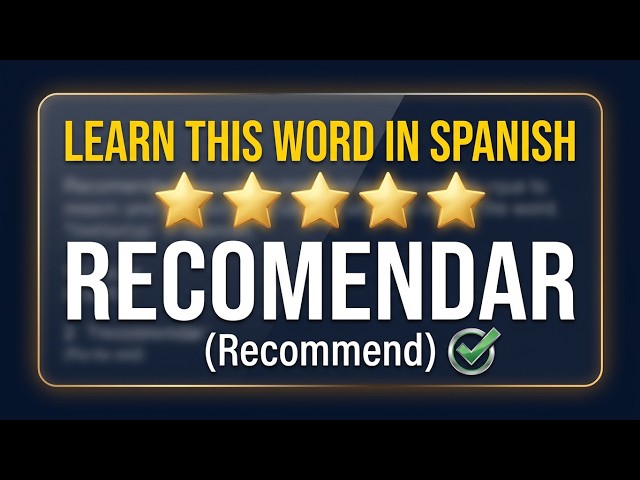 Recommendation in Spanish (Recomendar) #spanish #spanishlearning101