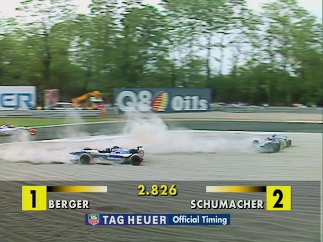Damon Hill and Michael Schumacher collide - 1995 Italian Grand Prix at Monza | 50fps
