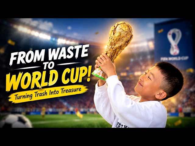 🏆 I Made a World Cup Trophy From Waste Materials! | DIY WORLD CUP