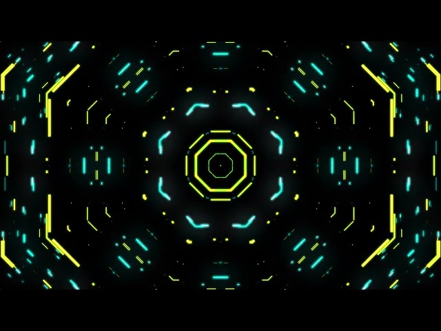 Cyberpunk Neon Kaleidoscope | 4K Sci-Fi Glitch Loop VJ Motion Graphic | no copyright stock footage