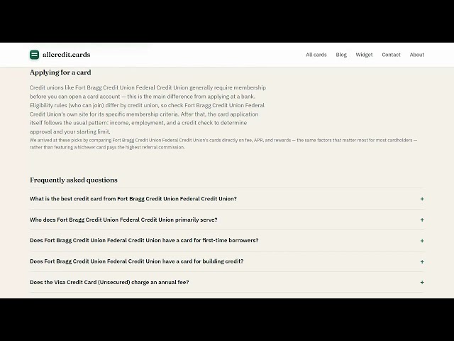 Best Fort Bragg Federal Credit Union Credit Card (2026) — Compared & Explained
