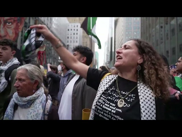 New York demonstrators protest Netanyahu following UN General Assembly address | AFP