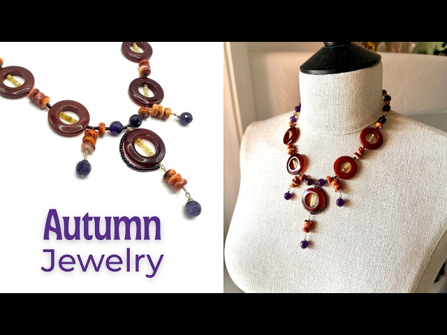 Fall Beading Challenge w/ Deb Floros - Carnelian & Amethyst Gemstone Necklace
