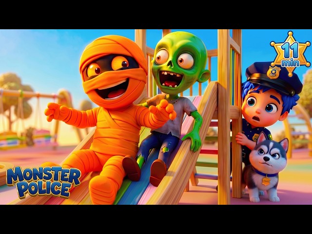 Play Nice at The Playground 🛝 + More Monster Police Kids Songs