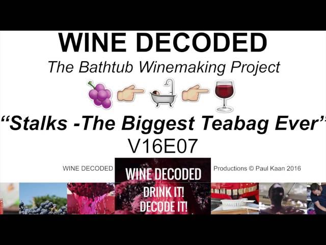 Wine Decoded Bathtub Winemaking Project: Stalks - The Biggest Teabag Ever V16E07