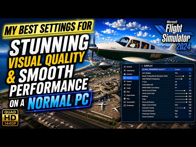 MY BEST SETTINGS: How I got STUNNING, realistic, smooth visuals on a NORMAL PC - MSFS24 Settings!