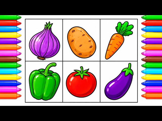 Learn Vegetables & Colors for Kids | Vegetables and Colors Learning for Toddlers | Preschool