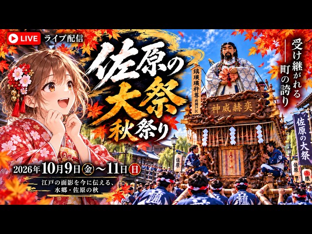 佐原の大祭 秋祭り Sawara Grand Festival 2026【お祭りライブ配信⛩️】2日目の午前中