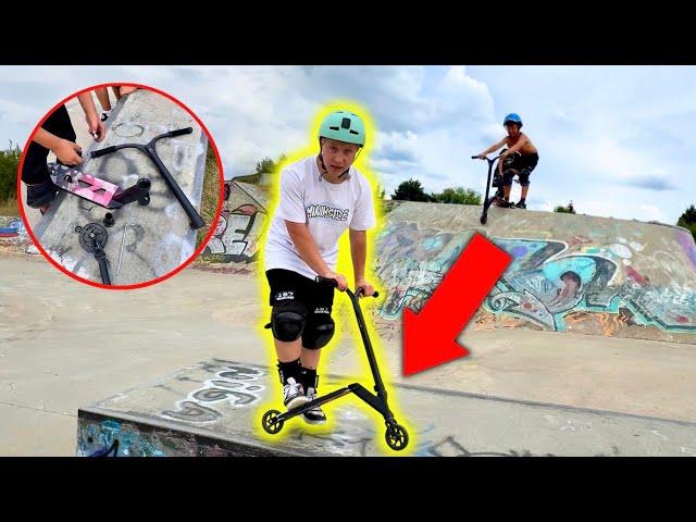 Doing Scooter Tricks on an UPSIDE-DOWN Scooter!