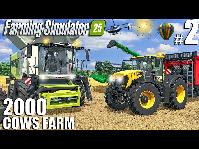FIRST Big WHEAT Harvest FOR 2000 Cows Farm | Episode #2 | Farming Simulator 25