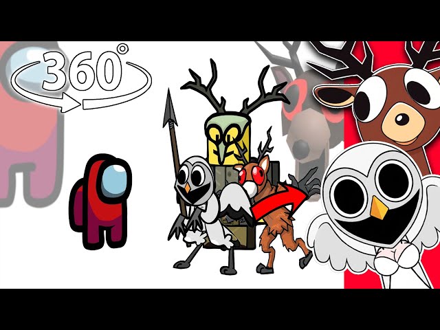 AMONG US vs DEER & OWL..? REACT in 360! (FUNNIEST 99 NIGHTS ANIMATION MEMES)