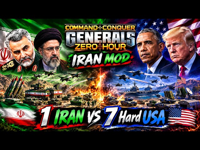 Generals Zero Hour Iran Mod: Iran vs 7 USA Brutal AI Skirmish | Generals VEESU-Zone