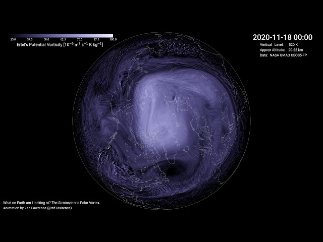 Winter 2020/2021: Extended-length Evolution of Polar Vortex in Lower Stratosphere