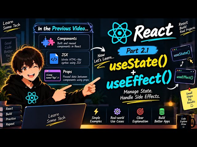 React useState + useEffect Explained ⚛️ | State & Side Effects for Beginners | React Hooks 