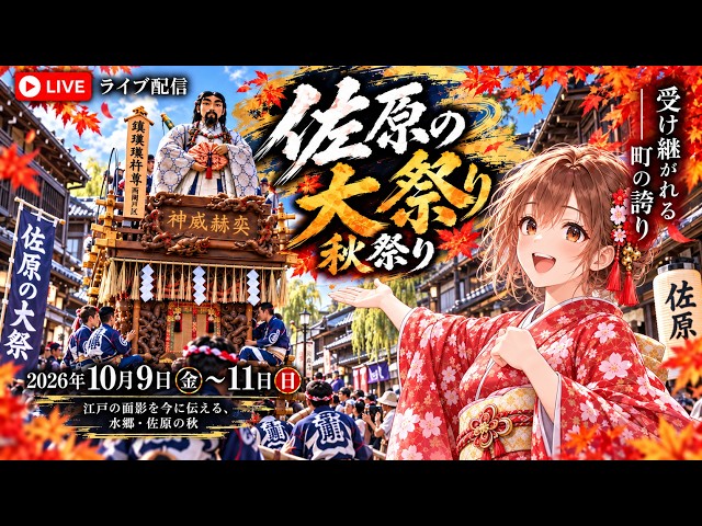 佐原の大祭 秋祭り Sawara Grand Festival 2026【お祭りライブ配信⛩️】初日の午前中
