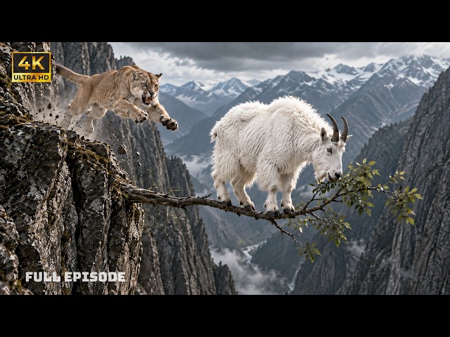 Mountain Goat’s Cliffside Feeding Turns Into a Puma Chase | Wildlife Documentary