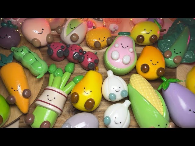Satisfying Wax vs. Nail Polish Cracking ASMR | Fruit & Vegetable Jellycats