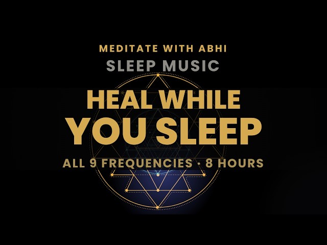 BLACK SCREEN SLEEP MUSIC ☯ All 9 Solfeggio Frequencies ☯ True Black Screen (8 Hours)