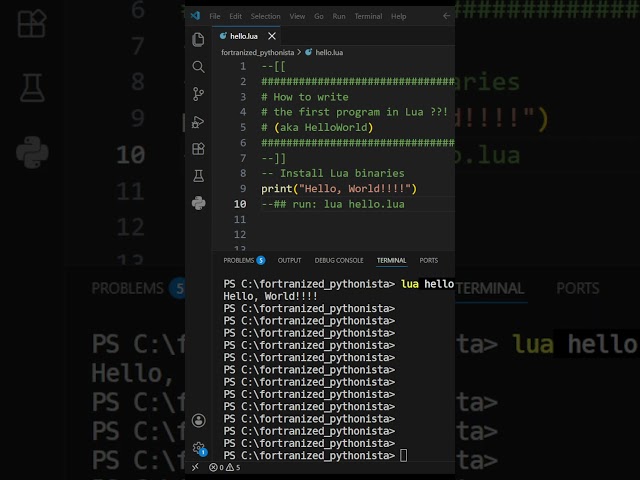 How to write the first program | Tutorial | Lua for beginners | #lua