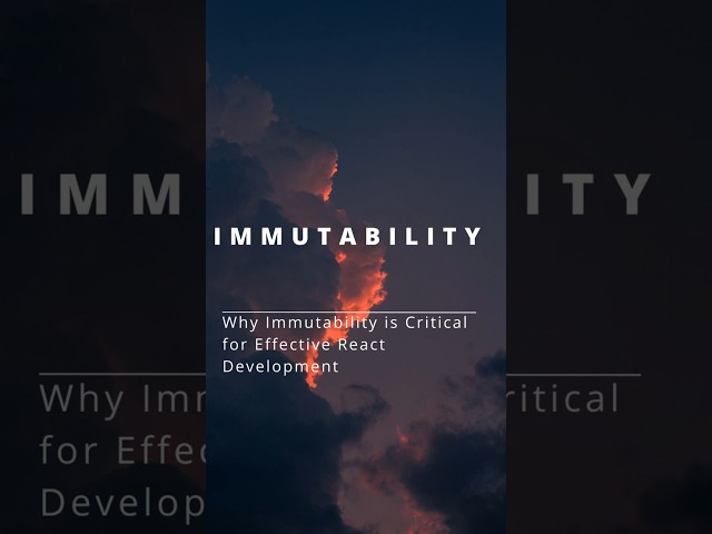 Why Immutability is Critical for Effective #reactjs #shorts #javascript object.assign