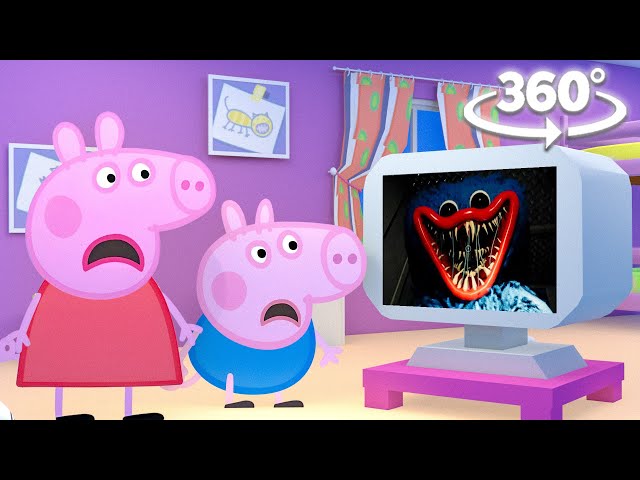 Peppa Pig and George's FUN Reaction to SCARY Videos IN 360!
