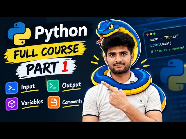 Python Full Course – Part 1 | Input, Output, Variables & Comments