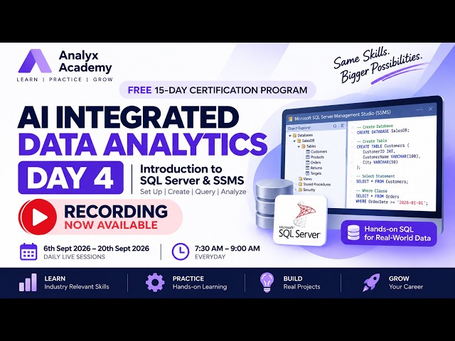 Day 4 | Free 15-Day AI Integrated Data Analytics Certification Program |  Analyx Academy