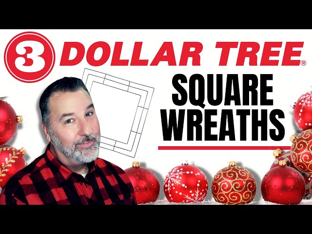 Dollar Tree Square Wreath Frames for Christmas - Easy Wreath DIY - #christmaswreath
