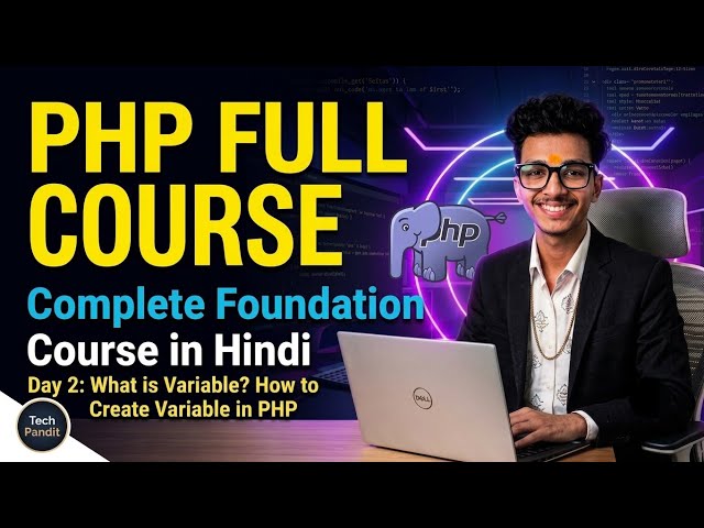 Php Tutorial in Hindi #2  Variables in PHP #2026